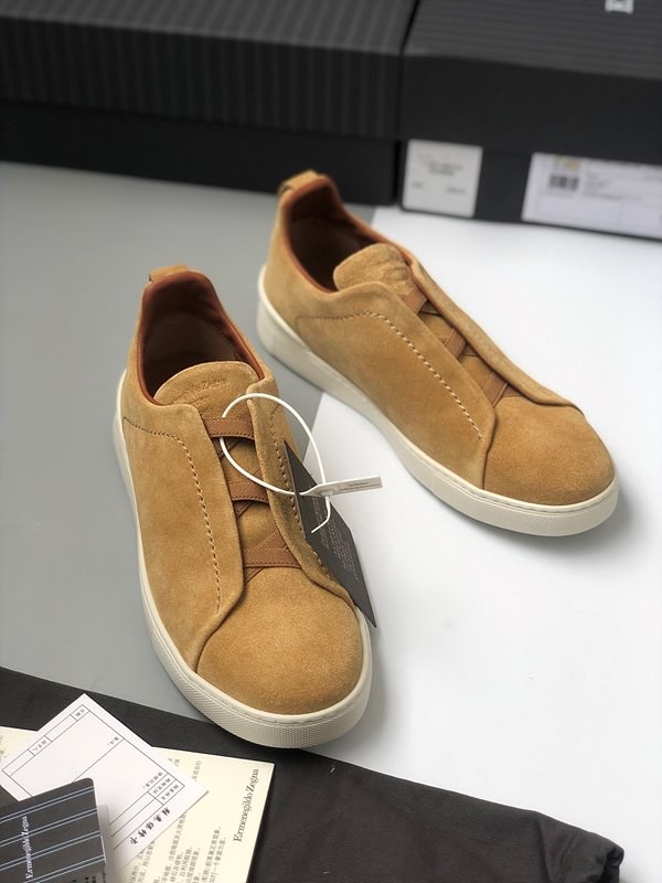 ZEGNA 제냐 트리플 스티치 로우탑 스니커즈 / 브라운 [매장가119만원대]