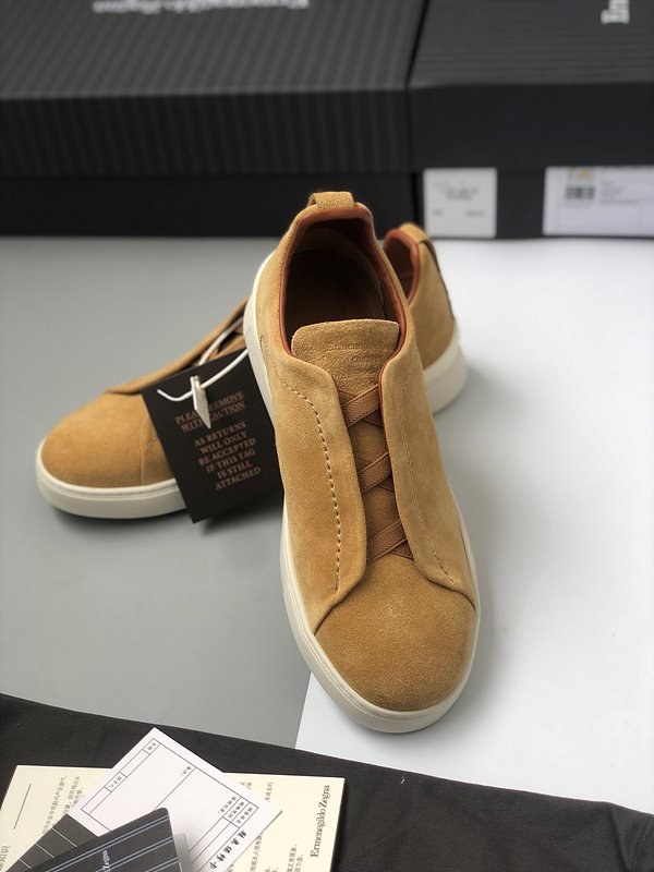 ZEGNA 제냐 트리플 스티치 로우탑 스니커즈 / 브라운 [매장가119만원대]