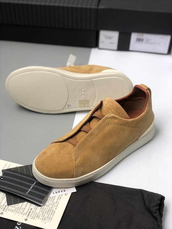 ZEGNA 제냐 트리플 스티치 로우탑 스니커즈 / 브라운 [매장가119만원대]