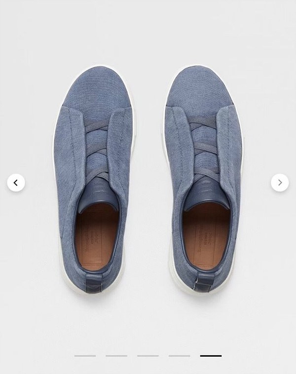 ZEGNA 제냐 트리플 스티치 로우탑 스니커즈 / 데님블루 [매장가119만원대]