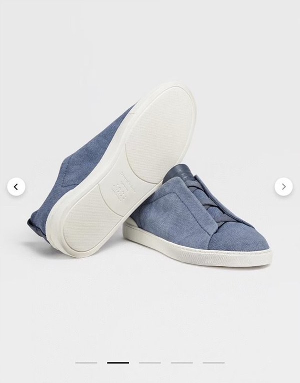 ZEGNA 제냐 트리플 스티치 로우탑 스니커즈 / 데님블루 [매장가119만원대]