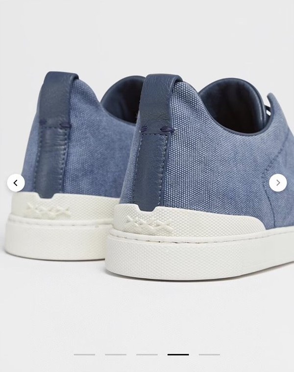 ZEGNA 제냐 트리플 스티치 로우탑 스니커즈 / 데님블루 [매장가119만원대]