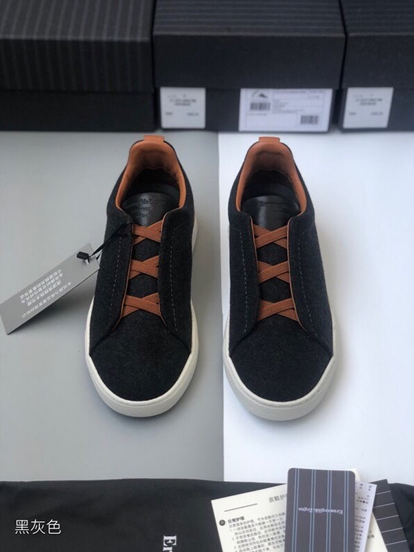 ZEGNA 제냐 트리플 스티치 로우탑 스니커즈 / 다크그레이 [매장가119만원대]