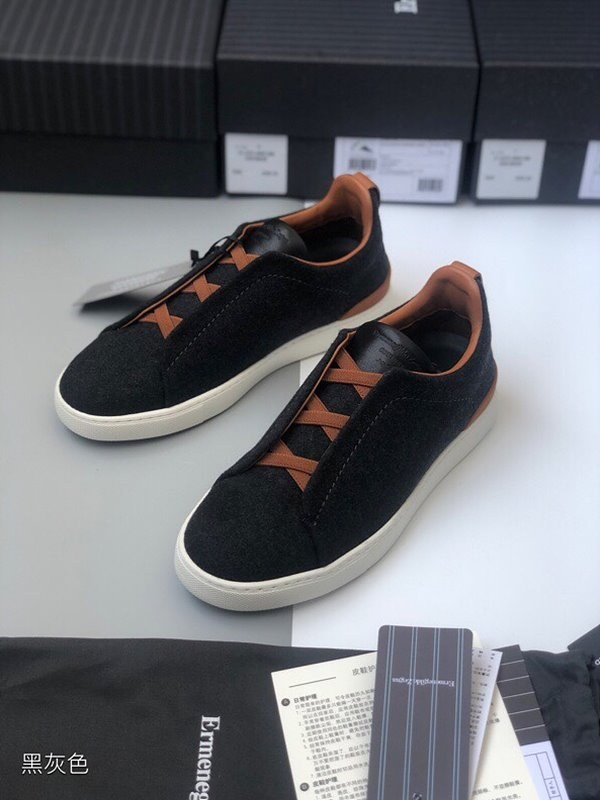 ZEGNA 제냐 트리플 스티치 로우탑 스니커즈 / 다크그레이 [매장가119만원대]