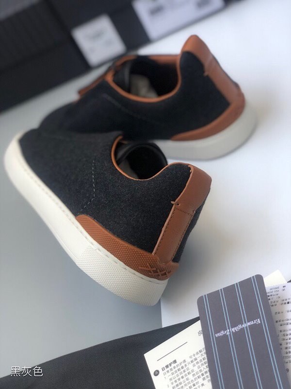 ZEGNA 제냐 트리플 스티치 로우탑 스니커즈 / 다크그레이 [매장가119만원대]