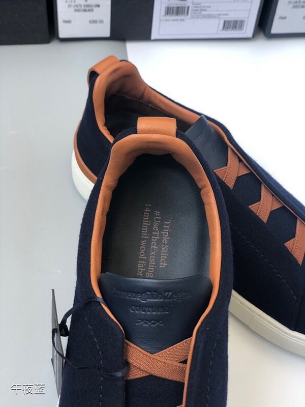 ZEGNA 제냐 트리플 스티치 로우탑 스니커즈 / 네이비블루 [매장가119만원대]