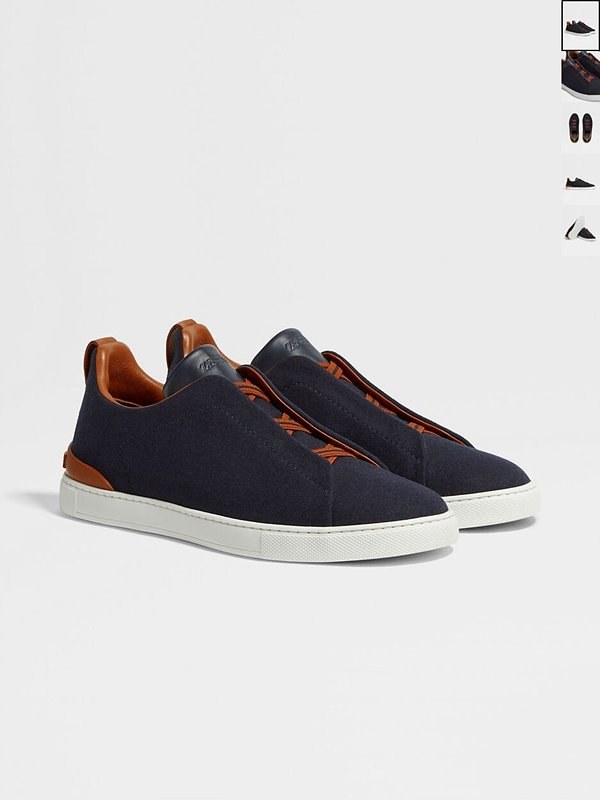 ZEGNA 제냐 트리플 스티치 로우탑 스니커즈 / 네이비블루 [매장가119만원대]