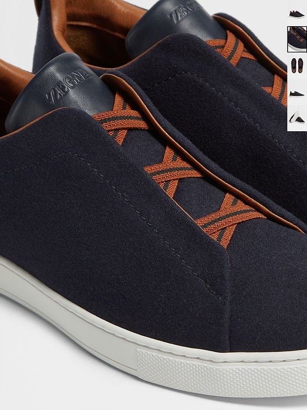 ZEGNA 제냐 트리플 스티치 로우탑 스니커즈 / 네이비블루 [매장가119만원대]