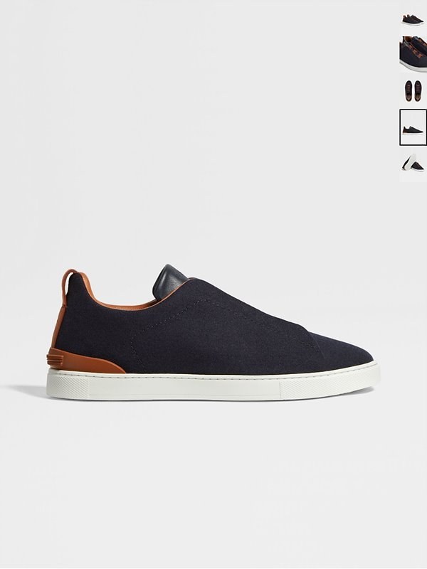 ZEGNA 제냐 트리플 스티치 로우탑 스니커즈 / 네이비블루 [매장가119만원대]