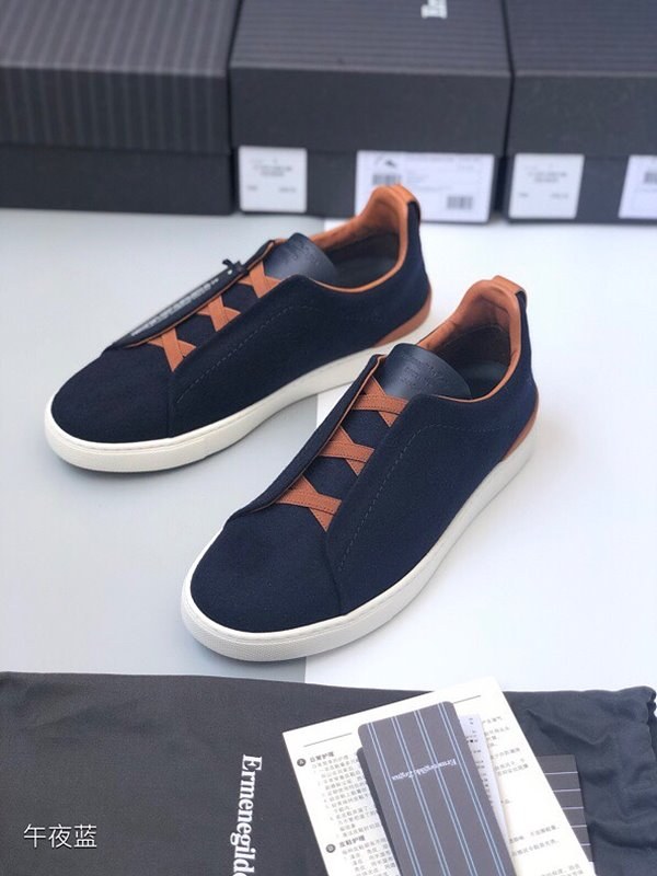 ZEGNA 제냐 트리플 스티치 로우탑 스니커즈 / 네이비블루 [매장가119만원대]