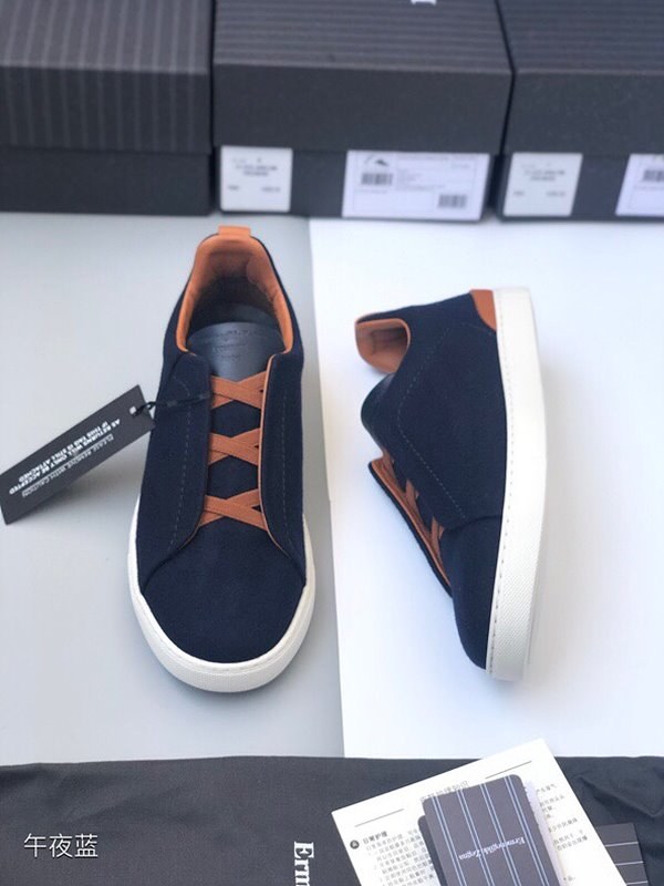 ZEGNA 제냐 트리플 스티치 로우탑 스니커즈 / 네이비블루 [매장가119만원대]