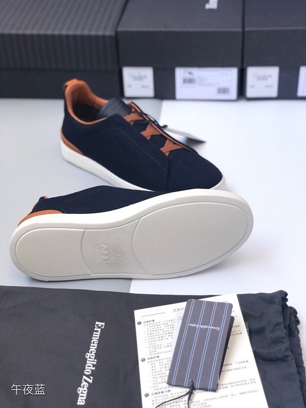 ZEGNA 제냐 트리플 스티치 로우탑 스니커즈 / 네이비블루 [매장가119만원대]