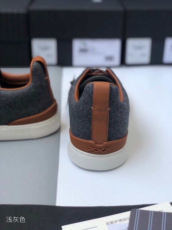 ZEGNA 제냐 트리플 스티치 로우탑 스니커즈 / 그레이멜란지 [매장가119만원대]