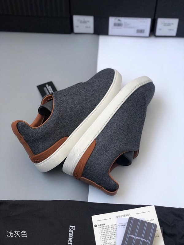 ZEGNA 제냐 트리플 스티치 로우탑 스니커즈 / 그레이멜란지 [매장가119만원대]