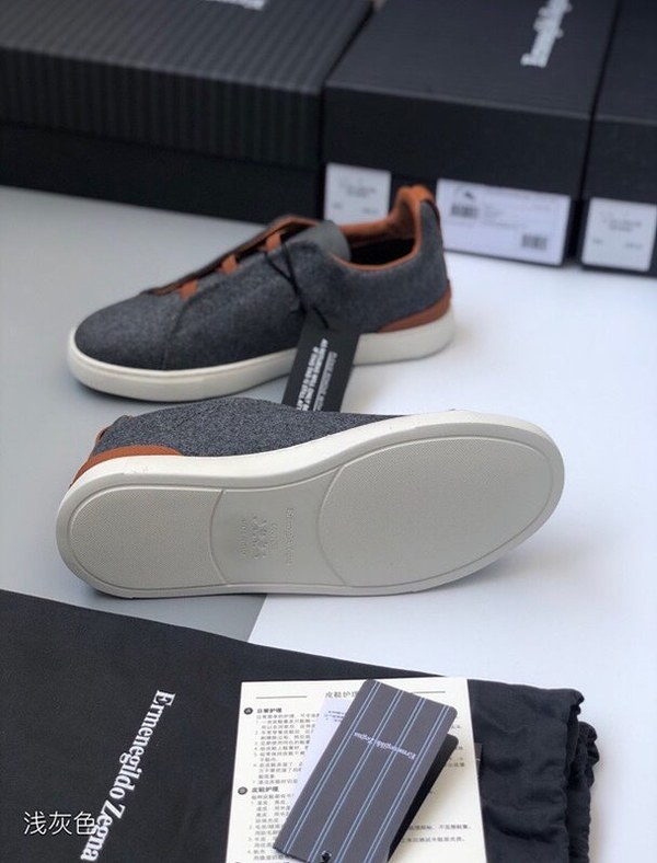 ZEGNA 제냐 트리플 스티치 로우탑 스니커즈 / 그레이멜란지 [매장가119만원대]