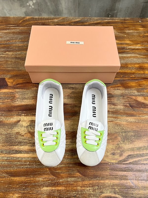 미우미우 Miu 레이스업 가죽 발레리나 플랫 (8color) [메장가 102만원대]