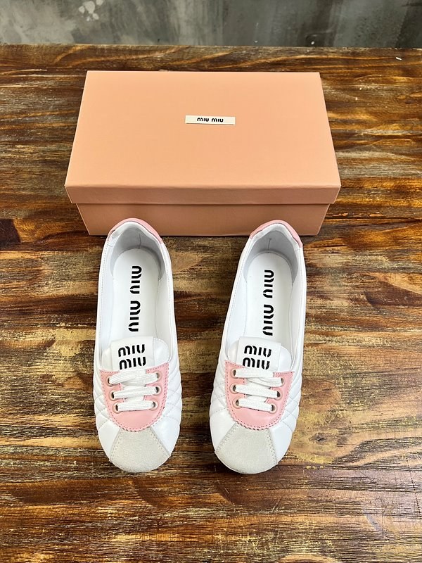 미우미우 Miu 레이스업 가죽 발레리나 플랫 (8color) [메장가 102만원대]