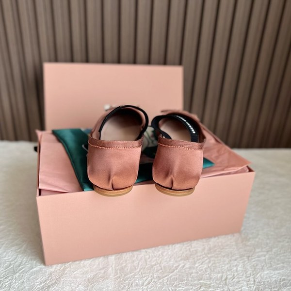 미우미우 새틴 발레리나 슈즈 브라운 [매장가130만원대]