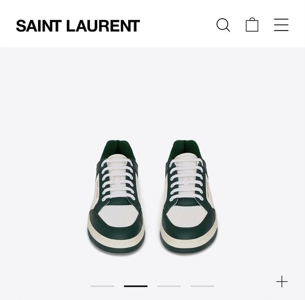 SAINT LAURENT YSL 입생로랑 로우탑 레이스업 스니커즈 / 그린 [매장가140만원대]