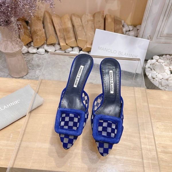 Manolo Blahnik 사각 메쉬 뮬 슬리퍼(7cm) [매장가 340만원대]