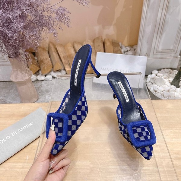 Manolo Blahnik 사각 메쉬 뮬 슬리퍼(7cm) [매장가 340만원대]