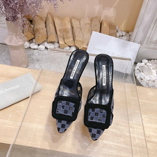 Manolo Blahnik 사각 메쉬 뮬 슬리퍼(7cm) [매장가 340만원대]