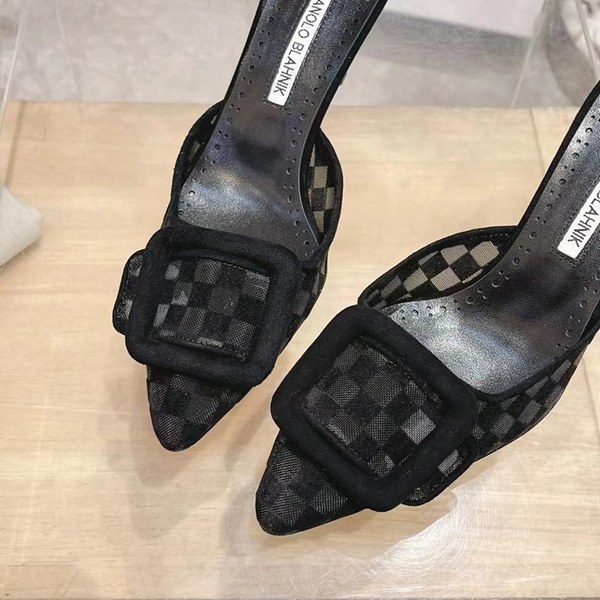 Manolo Blahnik 사각 메쉬 뮬 슬리퍼(7cm) [매장가 340만원대]