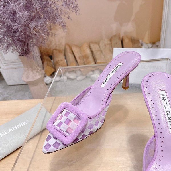 Manolo Blahnik 사각 메쉬 뮬 슬리퍼(7cm) [매장가 340만원대]