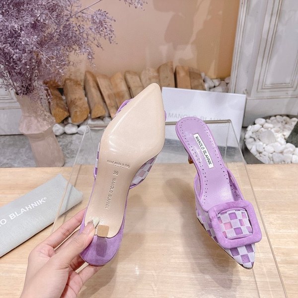 Manolo Blahnik 사각 메쉬 뮬 슬리퍼(7cm) [매장가 340만원대]