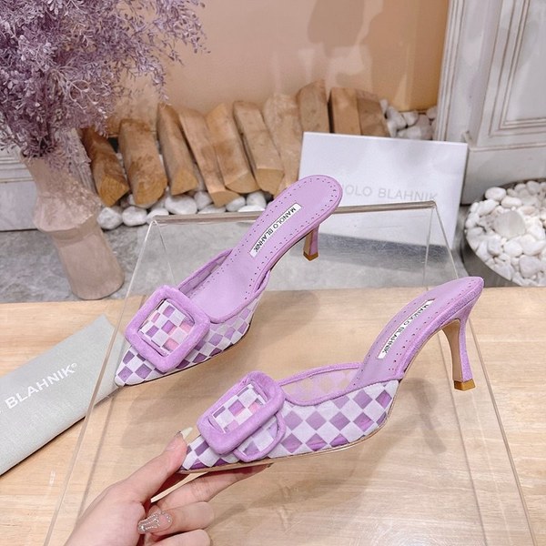 Manolo Blahnik 사각 메쉬 뮬 슬리퍼(7cm) [매장가 340만원대]