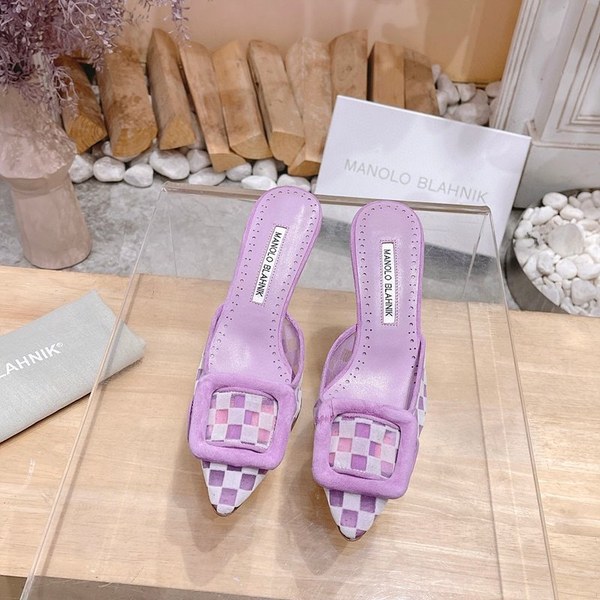 Manolo Blahnik 사각 메쉬 뮬 슬리퍼(7cm) [매장가 340만원대]