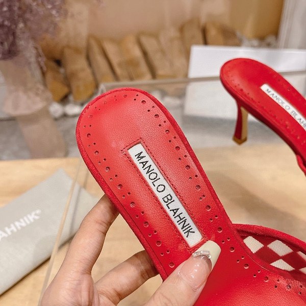 Manolo Blahnik 사각 메쉬 뮬 슬리퍼(7cm) [매장가 340만원대]