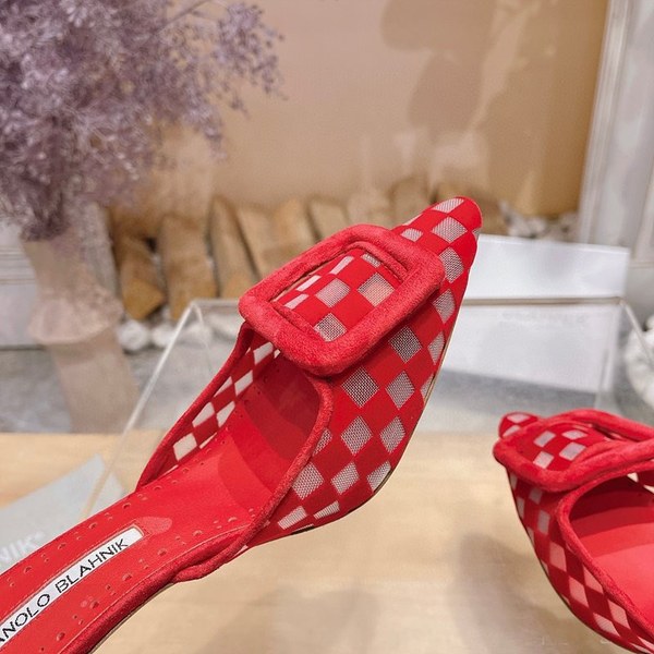 Manolo Blahnik 사각 메쉬 뮬 슬리퍼(7cm) [매장가 340만원대]