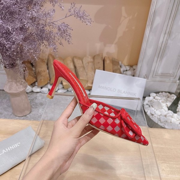 Manolo Blahnik 사각 메쉬 뮬 슬리퍼(7cm) [매장가 340만원대]