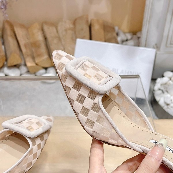 Manolo Blahnik 사각 메쉬 뮬 슬리퍼(7cm) [매장가 340만원대]
