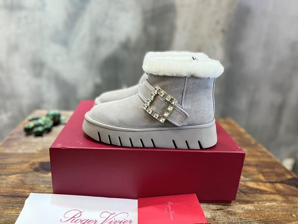 로저비비에 비브 윈터 퍼 스트라스 버클 앵클 부츠 베이지 [매장가 240만원대]