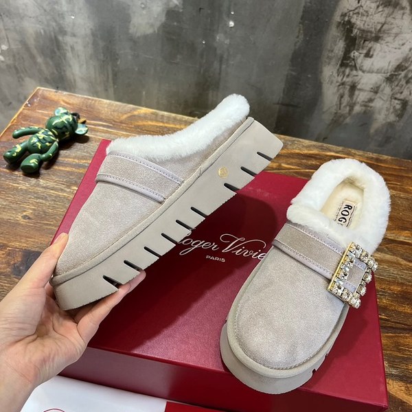 로저비비에 비브 윈터 퍼 스트라스 버클 슬리퍼 브라운 [매장가 210만원대]