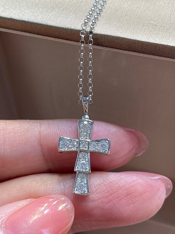 불가리 크로스 펜던트 네크리스 2color [매장가 515만원대]