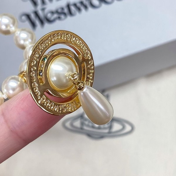 비비안웨스트우드 우너 로우 펄 드롭 초커 목걸이 2color 매장가 58만원대]