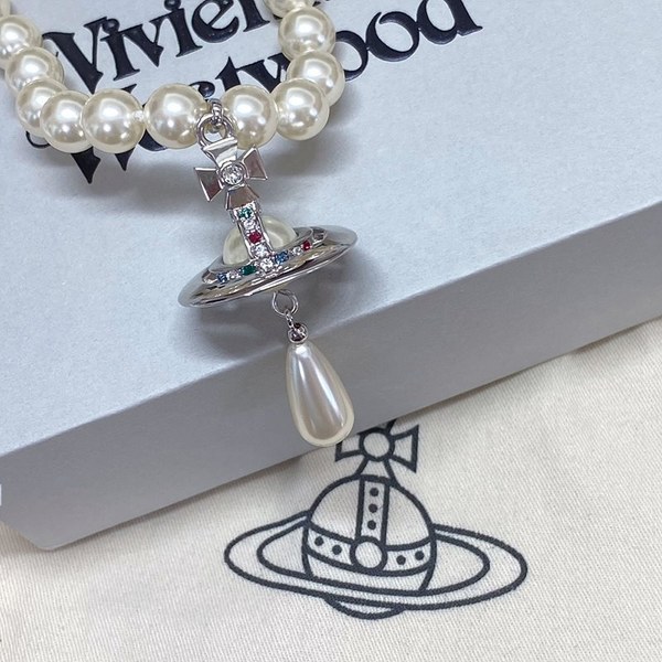 비비안웨스트우드 우너 로우 펄 드롭 초커 목걸이 2color 매장가 58만원대]