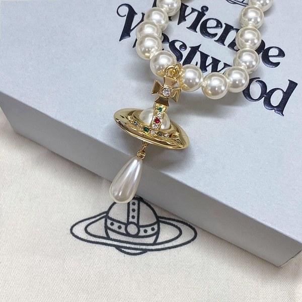 비비안웨스트우드 우너 로우 펄 드롭 초커 목걸이 2color 매장가 58만원대]