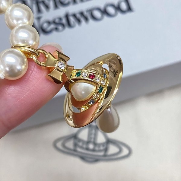 비비안웨스트우드 우너 로우 펄 드롭 초커 목걸이 2color 매장가 58만원대]