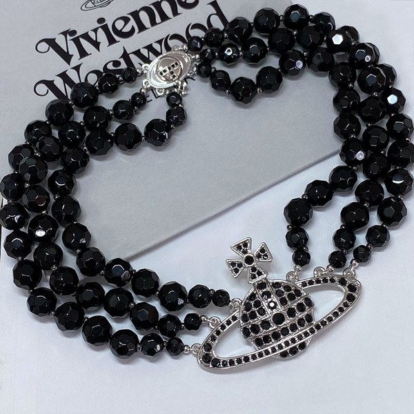 비비안웨스트우드 메살린 쓰리로우 초커 목걸이 [매장가 118만원대]