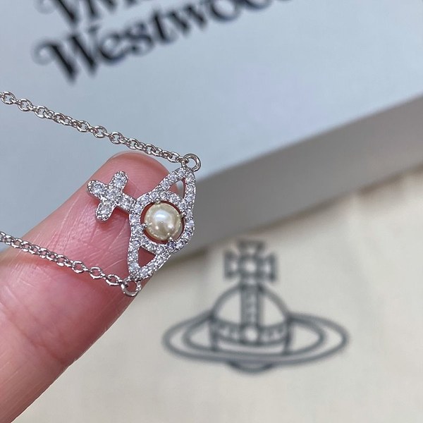 비비안웨스트우드 올림피아 펄 체인 팔찌 [매장가 33만원대]