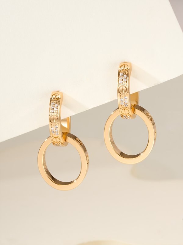 까르띠에 LOVE 이어링 세미 파베 2color