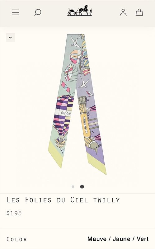 에프메스 드림오브 플라이 인더 스카이 트윌리 스카프 4COLOR [매장가 100만원대]