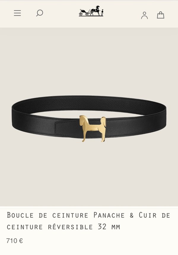 에르메스 PANACHE 리버시블 토고 벨트 32mm 양면 가죽 벨트 / 4컬러 [매장가 173만원대]