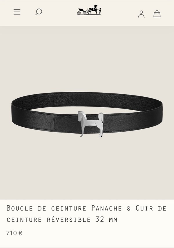 에르메스 PANACHE 리버시블 토고 벨트 32mm 양면 가죽 벨트 / 4컬러 [매장가 173만원대]