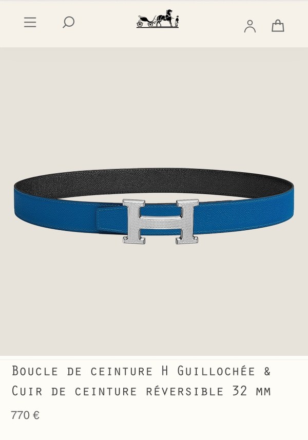 에르메스 Hermes H GUILLOCHEE 양면 벨트 32mm 리버시블 벨트 / 3컬러 [매장가 173만원대]