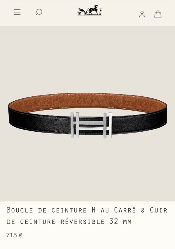 에르메스 Hermes H AU CARRE 양면 토고 벨트 32mm 리버시블 벨트 / 2컬러 [매장가 173만원대]